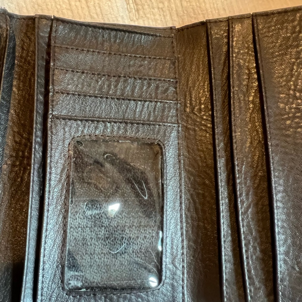 Fendi Black & Brown FF Logo Snap Wallet with Gold Hardware - Picture 3 of 6